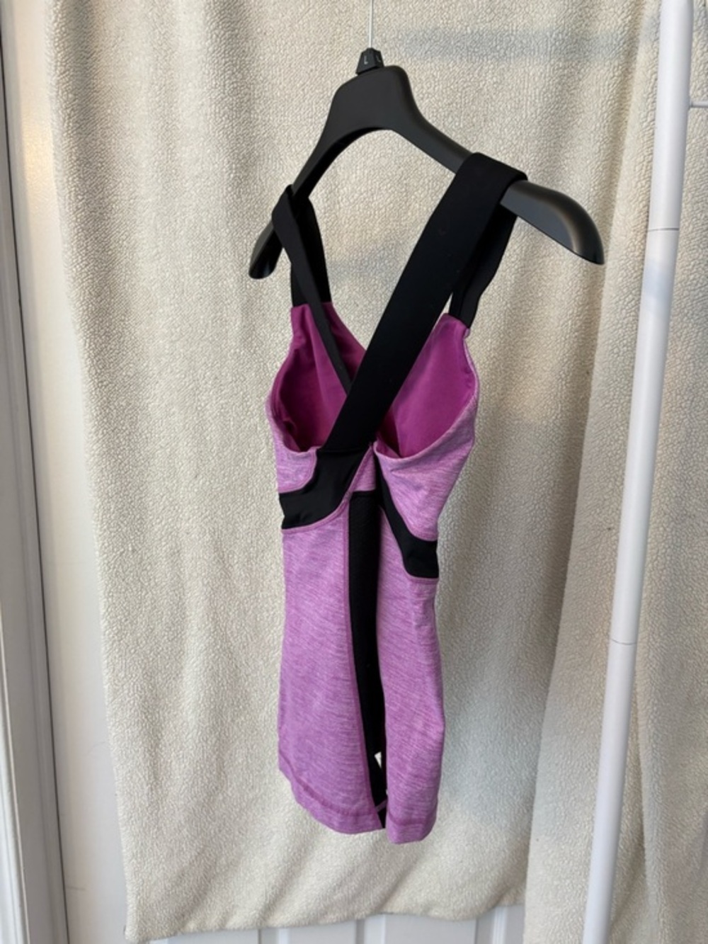 Lululemon Push Your Limits Tank Top Purple Heathered With Black Straps Size 4 - Picture 10 of 16